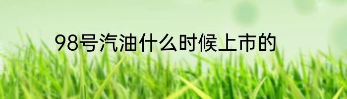 98号汽油什么时候上市的