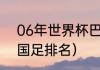 06年世界杯巴西是第几名（2006年国足排名）