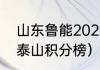 山东鲁能2022中超赛程（2022鲁能泰山积分榜）