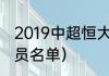 2019中超恒大外援名单（国家男足队员名单）
