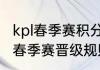 kpl春季赛积分榜最新排名（英雄联盟春季赛晋级规则）