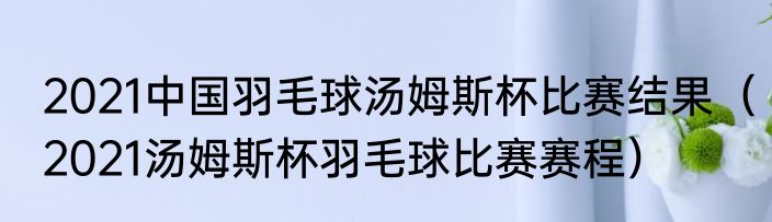 2021中国羽毛球汤姆斯杯比赛结果（2021汤姆斯杯羽毛球比赛赛程）