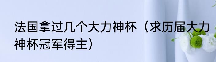 法国拿过几个大力神杯（求历届大力神杯冠军得主）