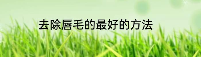 去除唇毛的最好的方法