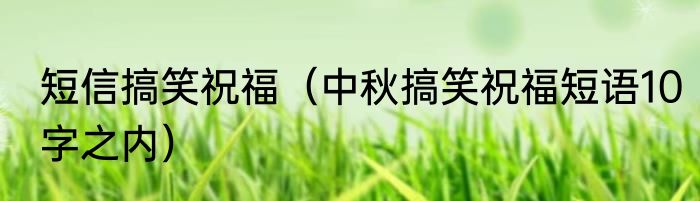 短信搞笑祝福（中秋搞笑祝福短语10字之内）