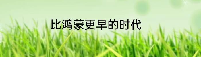 比鸿蒙更早的时代