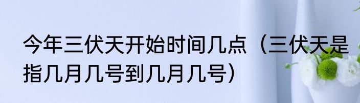 今年三伏天开始时间几点（三伏天是指几月几号到几月几号）