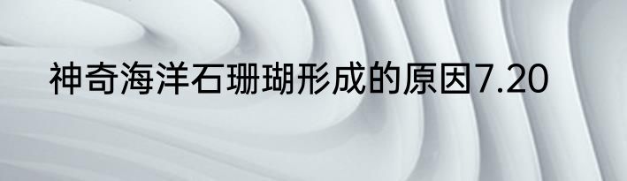 神奇海洋石珊瑚形成的原因7.20