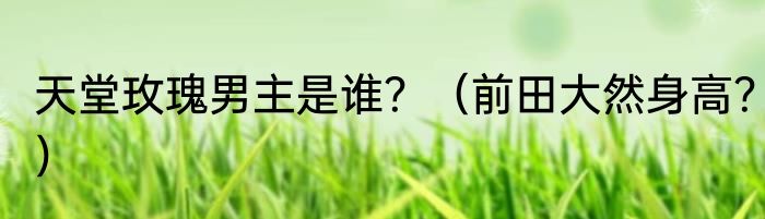 天堂玫瑰男主是谁？（前田大然身高？）