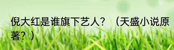 倪大红是谁旗下艺人？（天盛小说原著？）