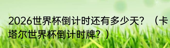 2026世界杯倒计时还有多少天？（卡塔尔世界杯倒计时牌？）