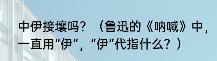 中伊接壤吗？（鲁迅的《呐喊》中，一直用“伊”，“伊”代指什么？）
