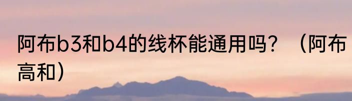 阿布b3和b4的线杯能通用吗？（阿布高和）