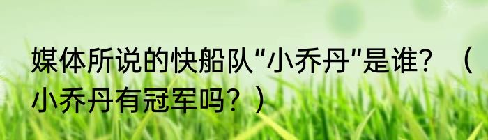 媒体所说的快船队“小乔丹”是谁？（小乔丹有冠军吗？）