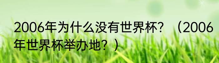 2006年为什么没有世界杯？（2006年世界杯举办地？）