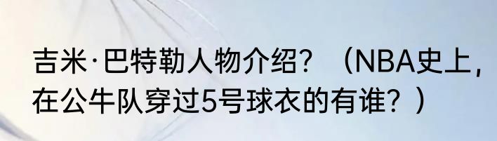 吉米·巴特勒人物介绍？（NBA史上，在公牛队穿过5号球衣的有谁？）