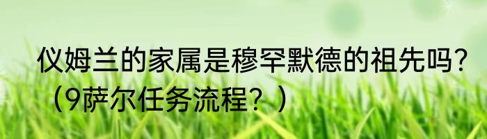 仪姆兰的家属是穆罕默德的祖先吗？（9萨尔任务流程？）
