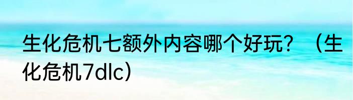 生化危机七额外内容哪个好玩？（生化危机7dlc）