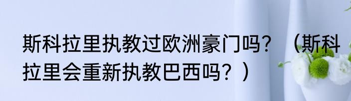 斯科拉里执教过欧洲豪门吗？（斯科拉里会重新执教巴西吗？）