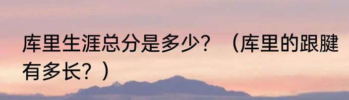 库里生涯总分是多少？（库里的跟腱有多长？）