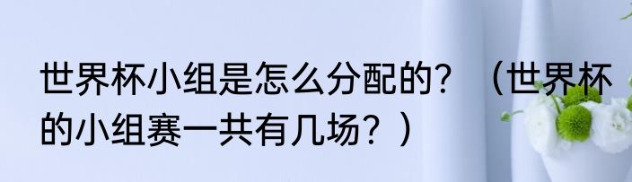 世界杯小组是怎么分配的？（世界杯的小组赛一共有几场？）