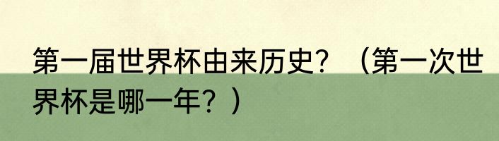 第一届世界杯由来历史？（第一次世界杯是哪一年？）
