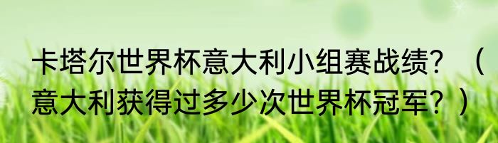 卡塔尔世界杯意大利小组赛战绩？（意大利获得过多少次世界杯冠军？）