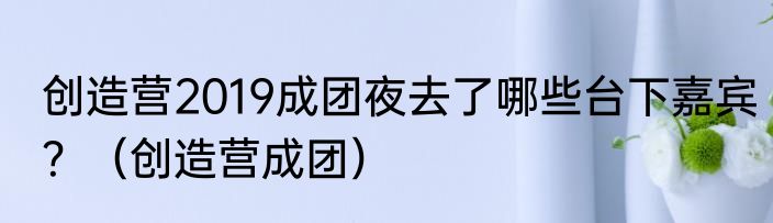 创造营2019成团夜去了哪些台下嘉宾？（创造营成团）