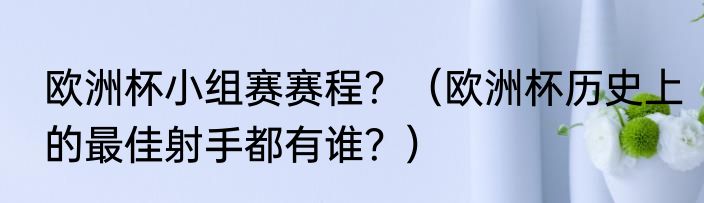 欧洲杯小组赛赛程？（欧洲杯历史上的最佳射手都有谁？）
