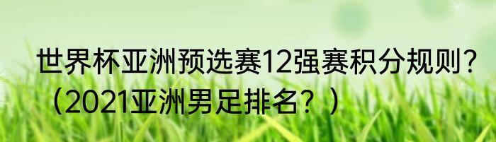 世界杯亚洲预选赛12强赛积分规则？（2021亚洲男足排名？）
