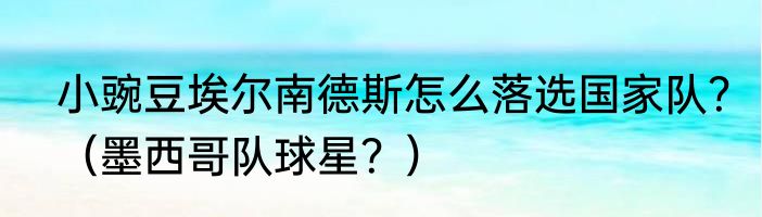 小豌豆埃尔南德斯怎么落选国家队？（墨西哥队球星？）