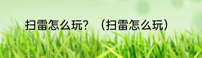 扫雷怎么玩？（扫雷怎么玩）