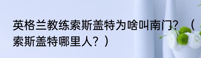 英格兰教练索斯盖特为啥叫南门？（索斯盖特哪里人？）