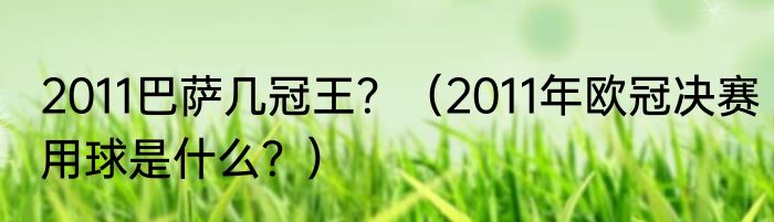 2011巴萨几冠王？（2011年欧冠决赛用球是什么？）