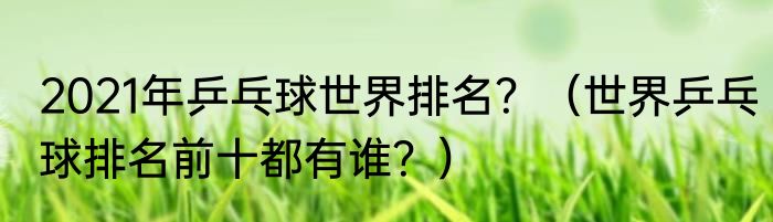 2021年乒乓球世界排名？（世界乒乓球排名前十都有谁？）