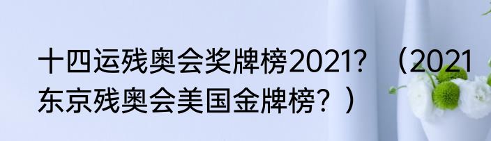 十四运残奥会奖牌榜2021？（2021东京残奥会美国金牌榜？）