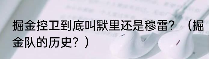 掘金控卫到底叫默里还是穆雷？（掘金队的历史？）