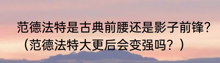 范德法特是古典前腰还是影子前锋？（范德法特大更后会变强吗？）