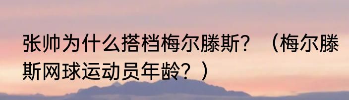 张帅为什么搭档梅尔滕斯？（梅尔滕斯网球运动员年龄？）