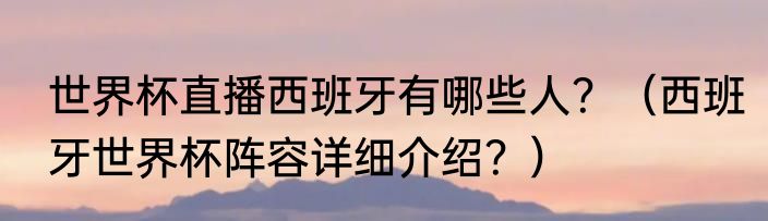 世界杯直播西班牙有哪些人？（西班牙世界杯阵容详细介绍？）