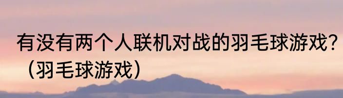 有没有两个人联机对战的羽毛球游戏？（羽毛球游戏）