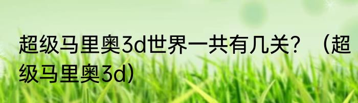 超级马里奥3d世界一共有几关？（超级马里奥3d）