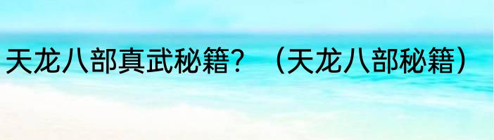 天龙八部真武秘籍？（天龙八部秘籍）
