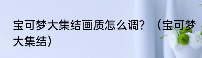 宝可梦大集结画质怎么调？（宝可梦大集结）