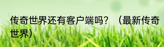传奇世界还有客户端吗？（最新传奇世界）