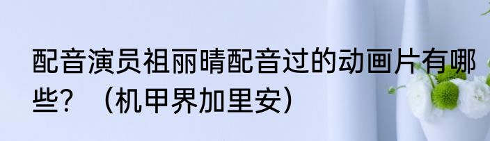 配音演员祖丽晴配音过的动画片有哪些？（机甲界加里安）