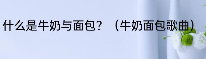 什么是牛奶与面包？（牛奶面包歌曲）
