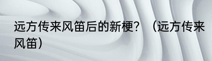 远方传来风笛后的新梗？（远方传来风笛）