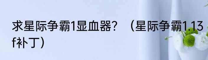 求星际争霸1显血器？（星际争霸1.13f补丁）