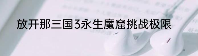放开那三国3永生魔窟挑战极限